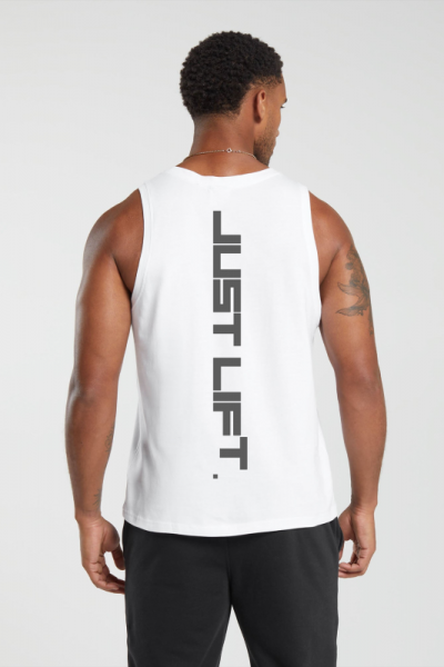 Just Lift Tasarımlı Erkek Beyaz Sporcu Atlet