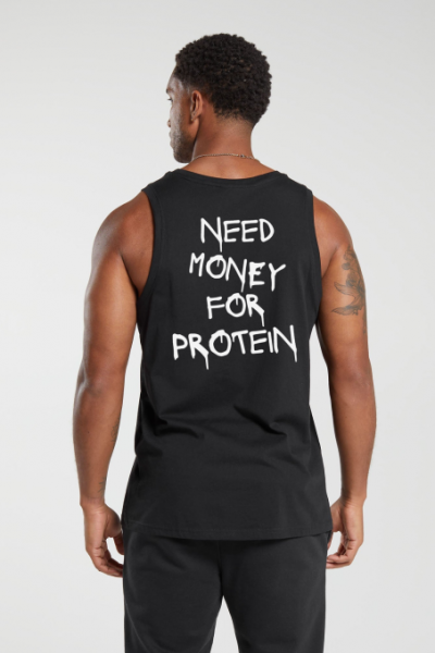 Need Money For Protein Tasarımlı Erkek Siyah Sporcu Atlet