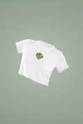Women's White Cropped T-Shirt Featuring The Camp Area Camp