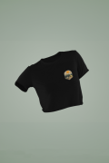 Women's Black Cropped T-Shirt Featuring The Camp Area Camp