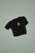 Women's Black Cropped T-Shirt Featuring The Camp Area Camp