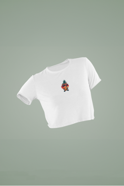 Women's White Cropped T-Shirt Featuring The Campfire Hat Camp