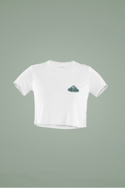 Women's White Cropped T-Shirt Featuring The Forest Cowboy Hat Camp