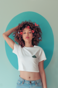 Women's White Cropped T-Shirt Featuring The Forest Cowboy Hat Camp