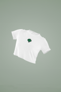 Women's White Cropped T-Shirt Featuring The Broccoli