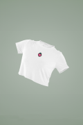 Women's White Cropped T-Shirt Featuring The Strawberry