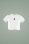 Women's White Cropped T-Shirt Featuring The Strawberry