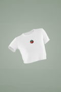 Women's White Cropped T-Shirt Featuring The Tomato