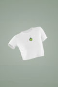 Women's White Cropped T-Shirt Featuring The Apple