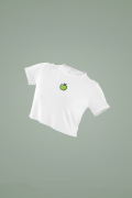 Women's White Cropped T-Shirt Featuring The Apple