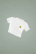 Women's White Cropped T-Shirt Featuring The Badass Chick with a Grenade