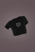 Women's Black Cropped T-Shirt Featuring The Gym Mode