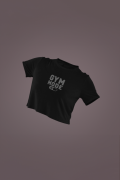 Women's Black Cropped T-Shirt Featuring The Gym Mode
