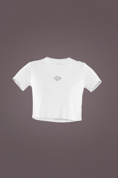 Gym Rat Tasarımlı Beyaz Crop Tişört