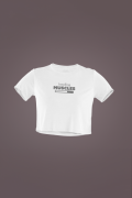 Women's White Cropped T-Shirt Featuring The Muscles