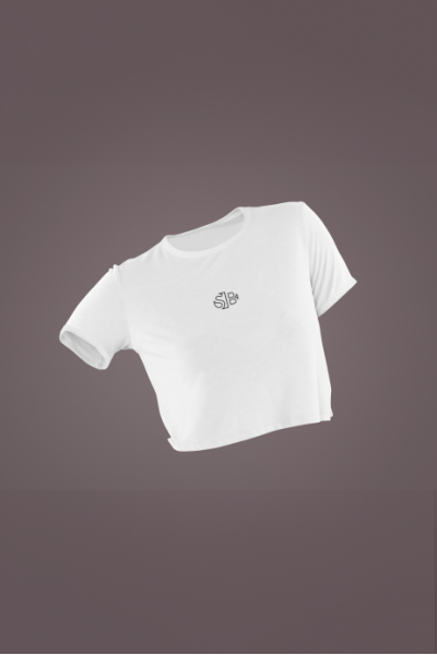 Women's White Cropped T-Shirt Featuring The Need Money For Protein