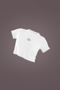 Women's White Cropped T-Shirt Featuring The Need Money For Protein
