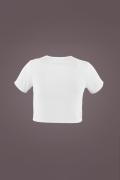 Women's White Cropped T-Shirt Featuring The Scoop of Protein