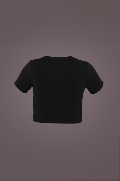 Women's Black Cropped T-Shirt Featuring The Scoop of Protein