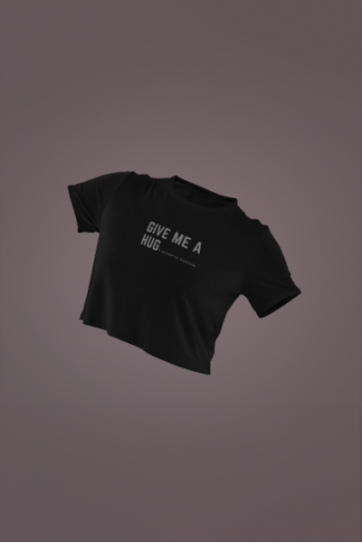 Women's Black Cropped T-Shirt Featuring The Scoop of Protein