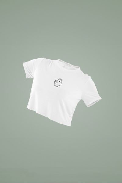 Women's White Cropped T-Shirt Featuring The Angel Ghost
