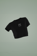 Women's Black Cropped T-Shirt Featuring The Sheets Ghost