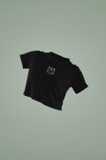 Women's Black Cropped T-Shirt Featuring The Sheets Ghost