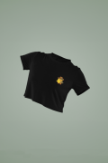 Women's Black Cropped T-Shirt Featuring The Badass Sheriff Chick
