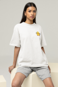 Oversized Women's White T-Shirt Featuring The Badass Ninja Chick