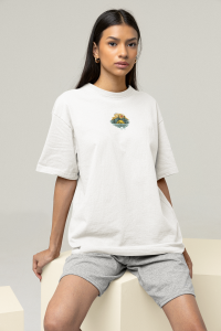 Oversized Women's White T-Shirt Featuring The Camp Area Camp