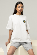 Oversized Women's White T-Shirt Featuring The Campfire Camp