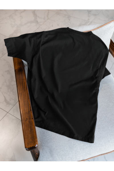 Terbiyesiz Kedi Tasarımlı Oversize Kadın Siyah Tişört