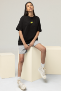 Oversized Women's Black T-Shirt Featuring The Lemon