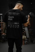 Oversized Men's Black T-Shirt Featuring The Gym Rat