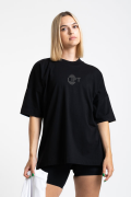 Oversized Women's Black T-Shirt Featuring The Lift Dumbell