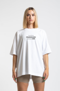 Oversized Women's White T-Shirt Featuring The Muscles