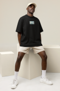 Oversized Men's Black T-Shirt Featuring The Summer Waves