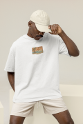 Oversized Men's White T-Shirt Featuring The Paradise Shore